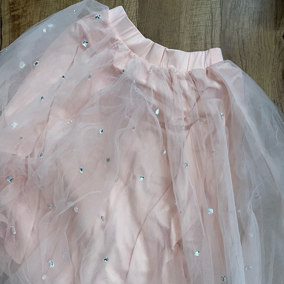 Windsor light pink tulle skirt with silver rhinestones - Picture 9 of 14